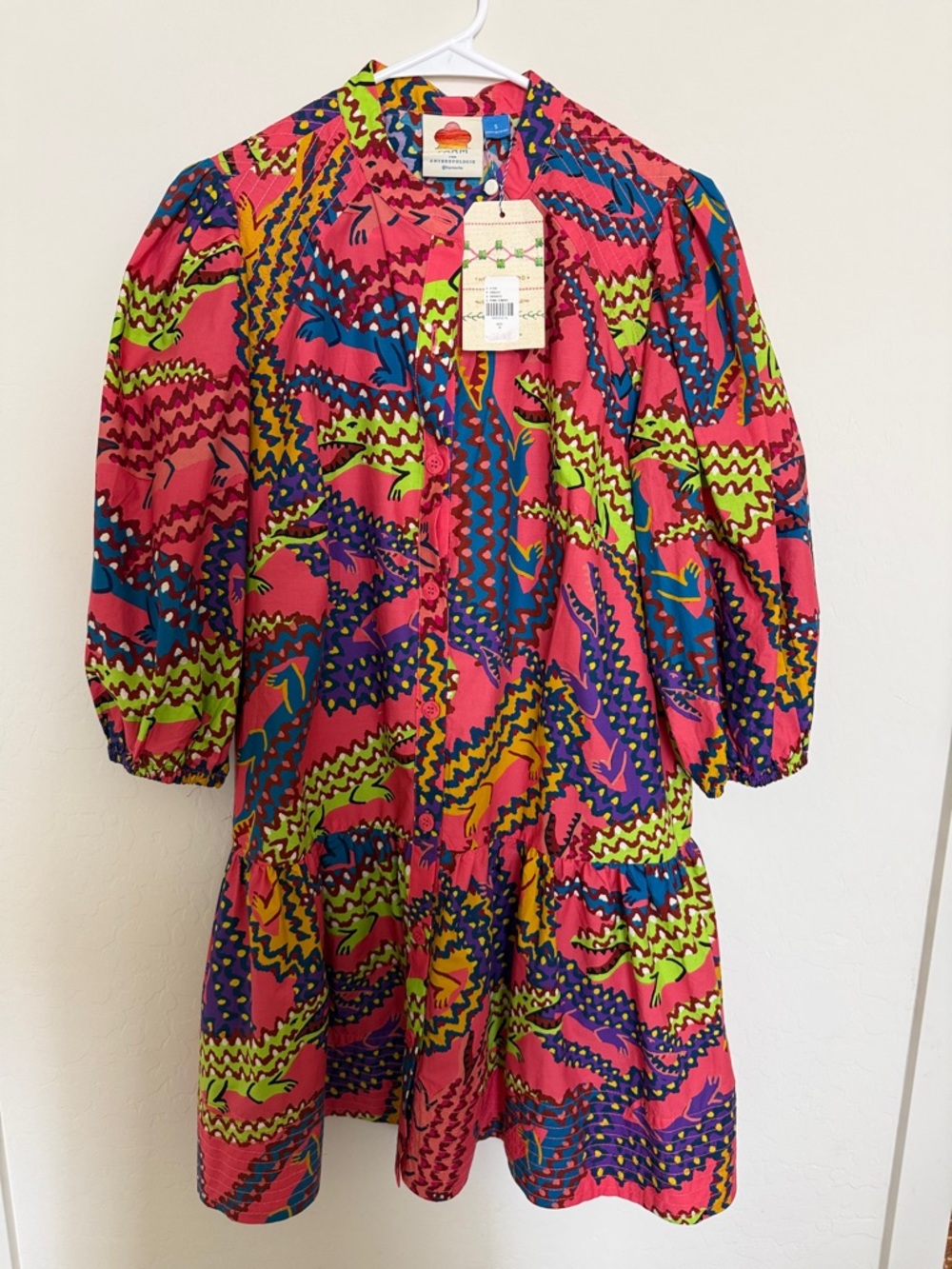 Anthropologie Pink Combo Abstract Print Button-Up Top